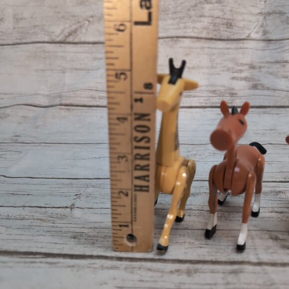 Lot of 4 Vintage Little People Animals Horse Cow Giraffe - Picture 3 of 9